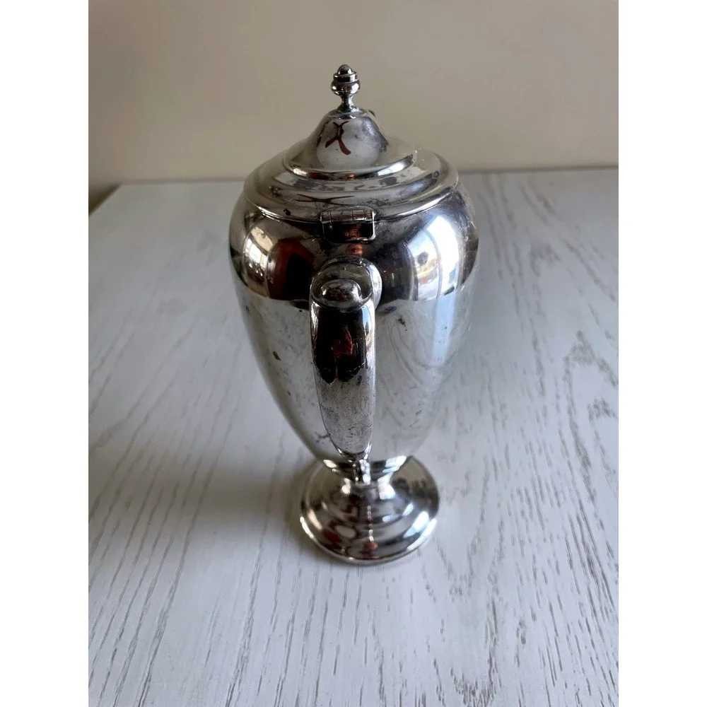 Vintage Silver Plated Over Copper Tea Pot with‎ Lid Elegant Serving Vessel